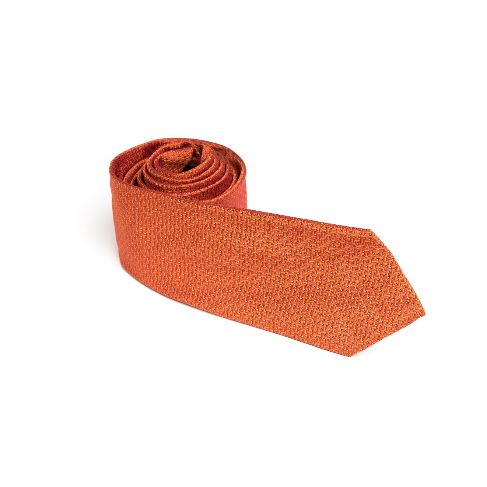 Cravata portocalie cu puncte albastre