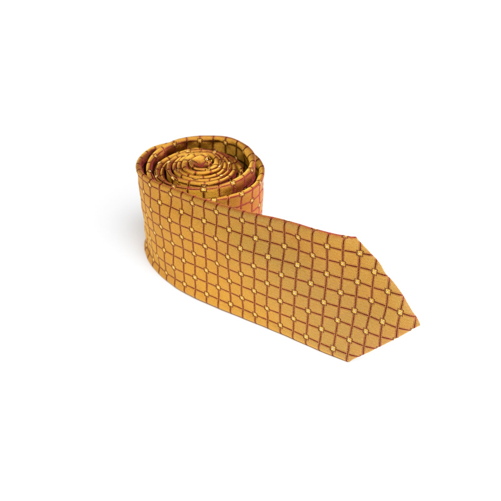 Cravata mustar cu model