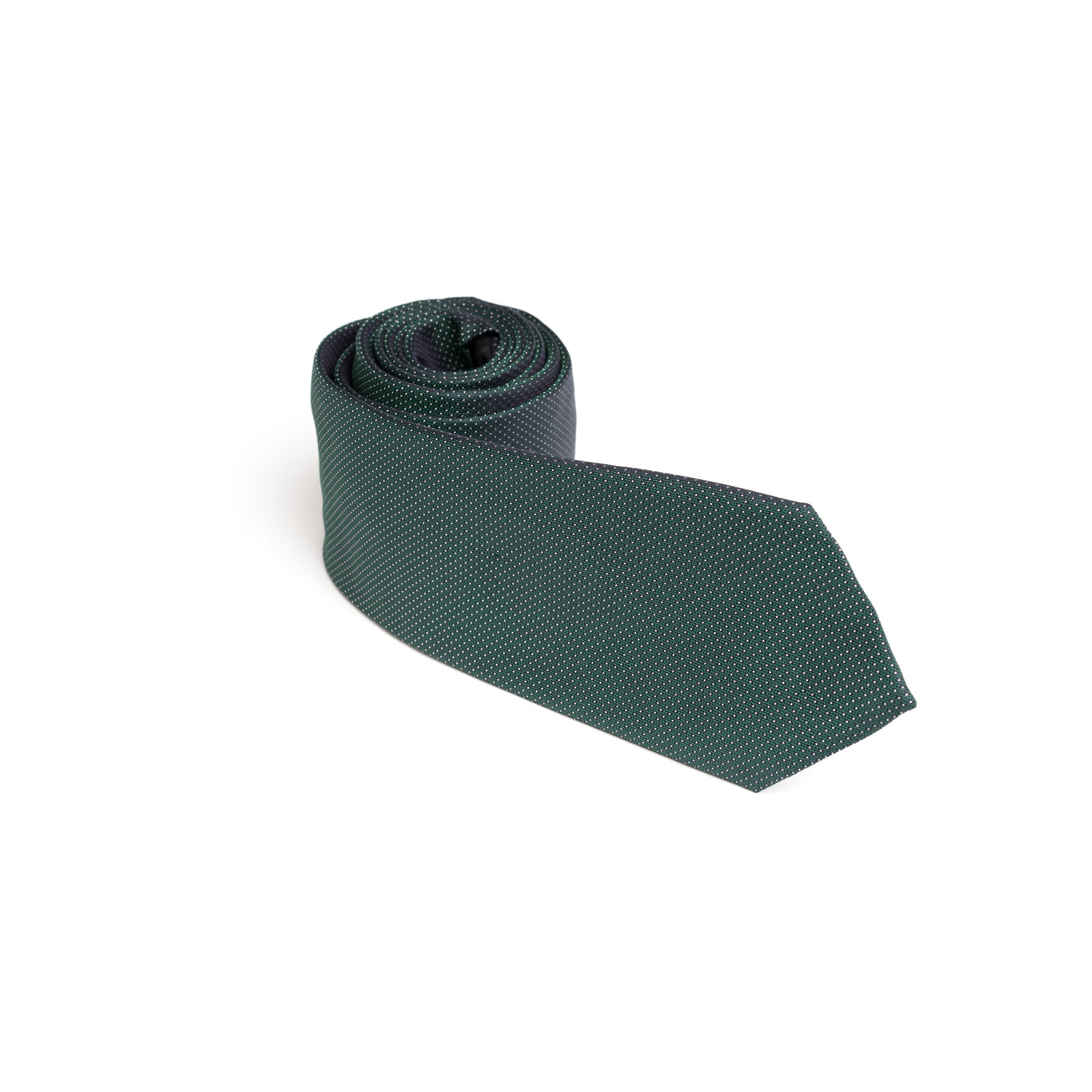 Cravata verde cu puncte albe