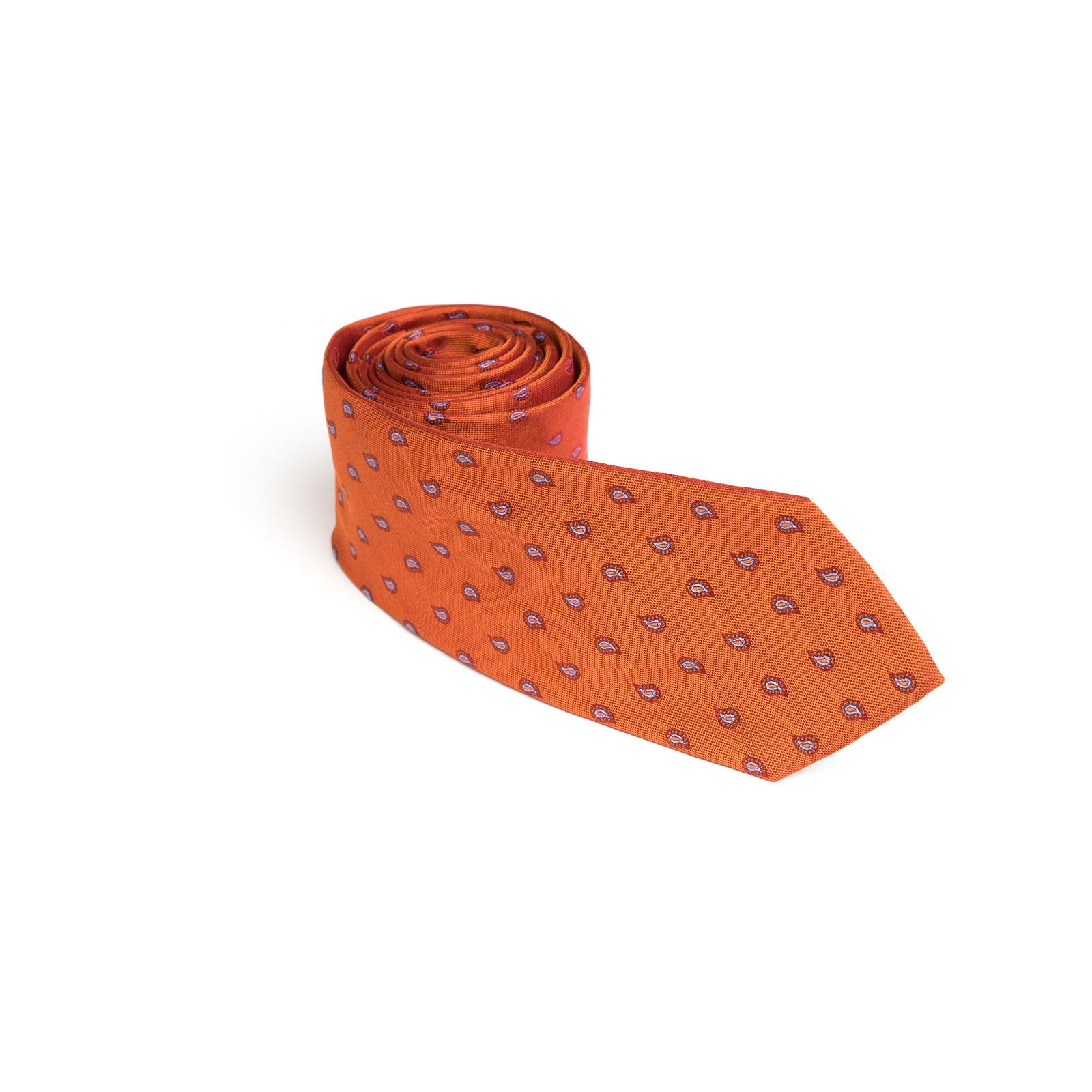 Cravata portocalie paisley