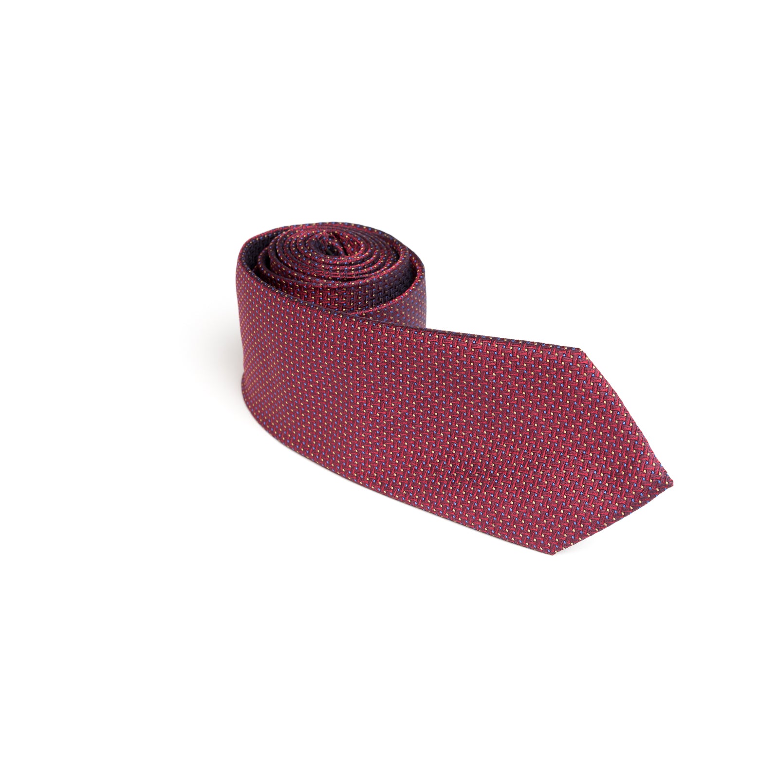 Cravata visinie cu puncte galbene si albastre